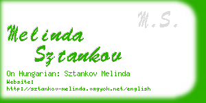 melinda sztankov business card